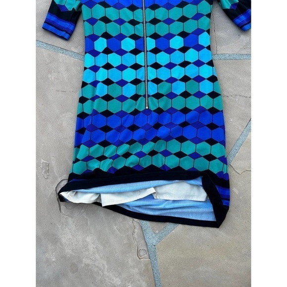 Eliza J Multi Color Print Pattern Crew Neck Quarter Sleeve Pullover Sheath Sz 8 - Picture 4 of 6